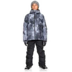 Quiksilver Boys Mission Printed Jacket -Winter Kids Clothing Store fw23 quiksilver boysmissionprintedjacket trueblackquietstorm 3