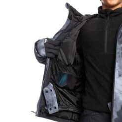 Quiksilver Boys Mission Printed Jacket -Winter Kids Clothing Store fw23 quiksilver boysmissionprintedjacket trueblackquietstorm 5