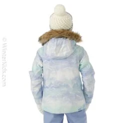 Roxy Girls American Pie SE Girl Jacket -Winter Kids Clothing Store fw23 roxy girlsamericanpiesejacket fairaquaseousrg model3