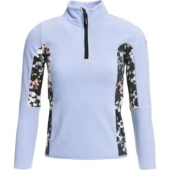 Roxy Girls Sayna Half Zip Girl -Winter Kids Clothing Store fw23 roxy girlssaynahalfzipfleecetop trueblackblackflowers