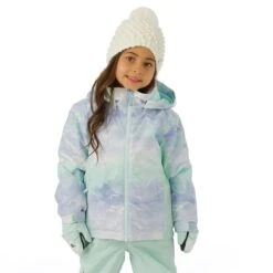 Roxy Girls Snowy Tale Jacket -Winter Kids Clothing Store fw23 roxy toddlergirlssnowytalejacket fairaquaseousrg model1