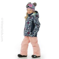 Roxy Girls Snowy Tale Jacket -Winter Kids Clothing Store fw23 roxy toddlergirlssnowytalejacket medievalblueneo model2