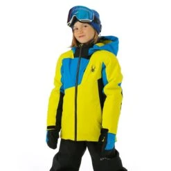 Spyder Boys Ambush Jacket -Winter Kids Clothing Store fw23 spyder boysambushjacket citron model1