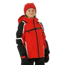 Spyder Boys Challenger Jacket -Winter Kids Clothing Store fw23 spyder boyschallengerjacket volcano model1
