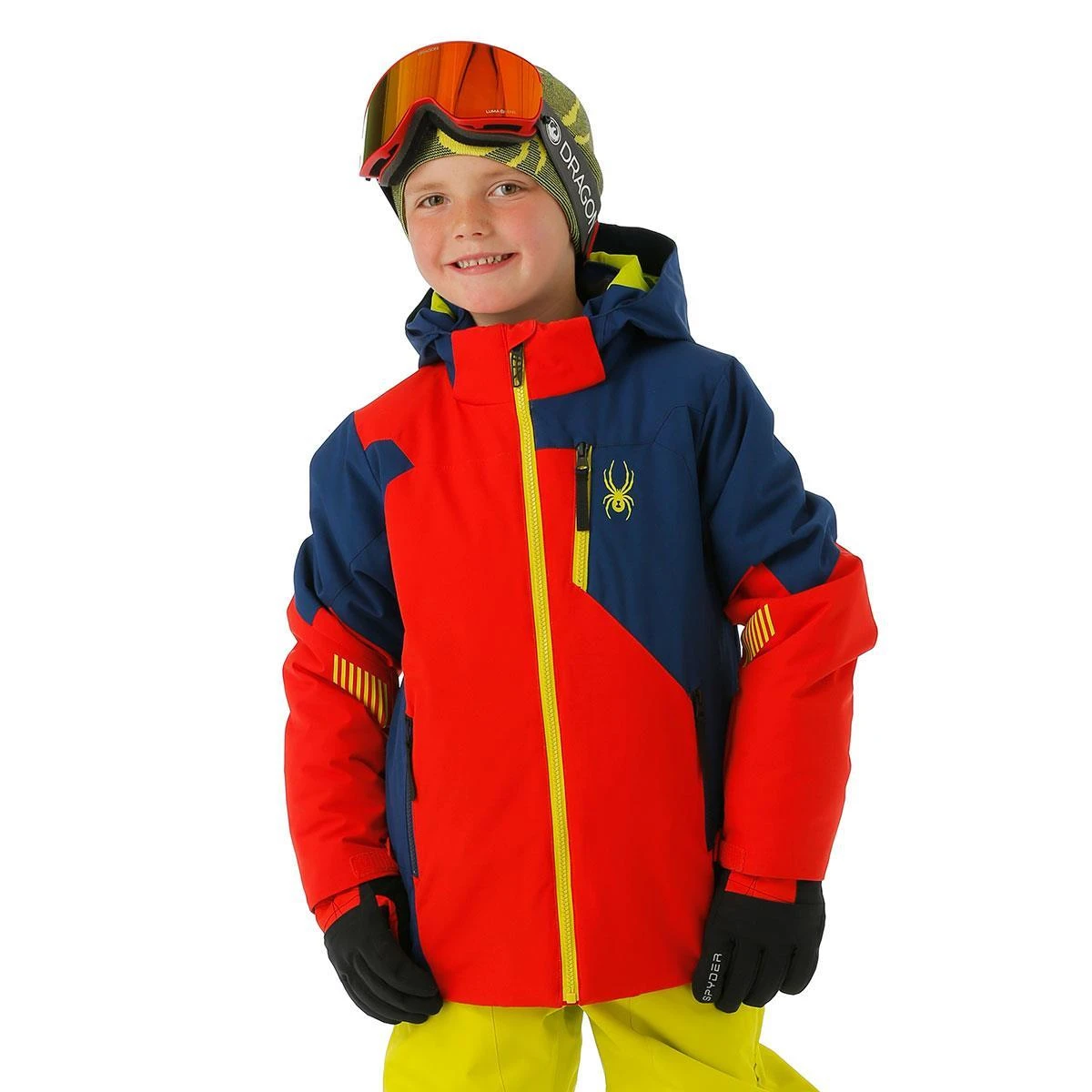 Boys Leader Jacket Spyder Boys Leader Jacket -Winter Kids Clothing Store fw23 spyder boysleaderjacket volcanoabyss model1
