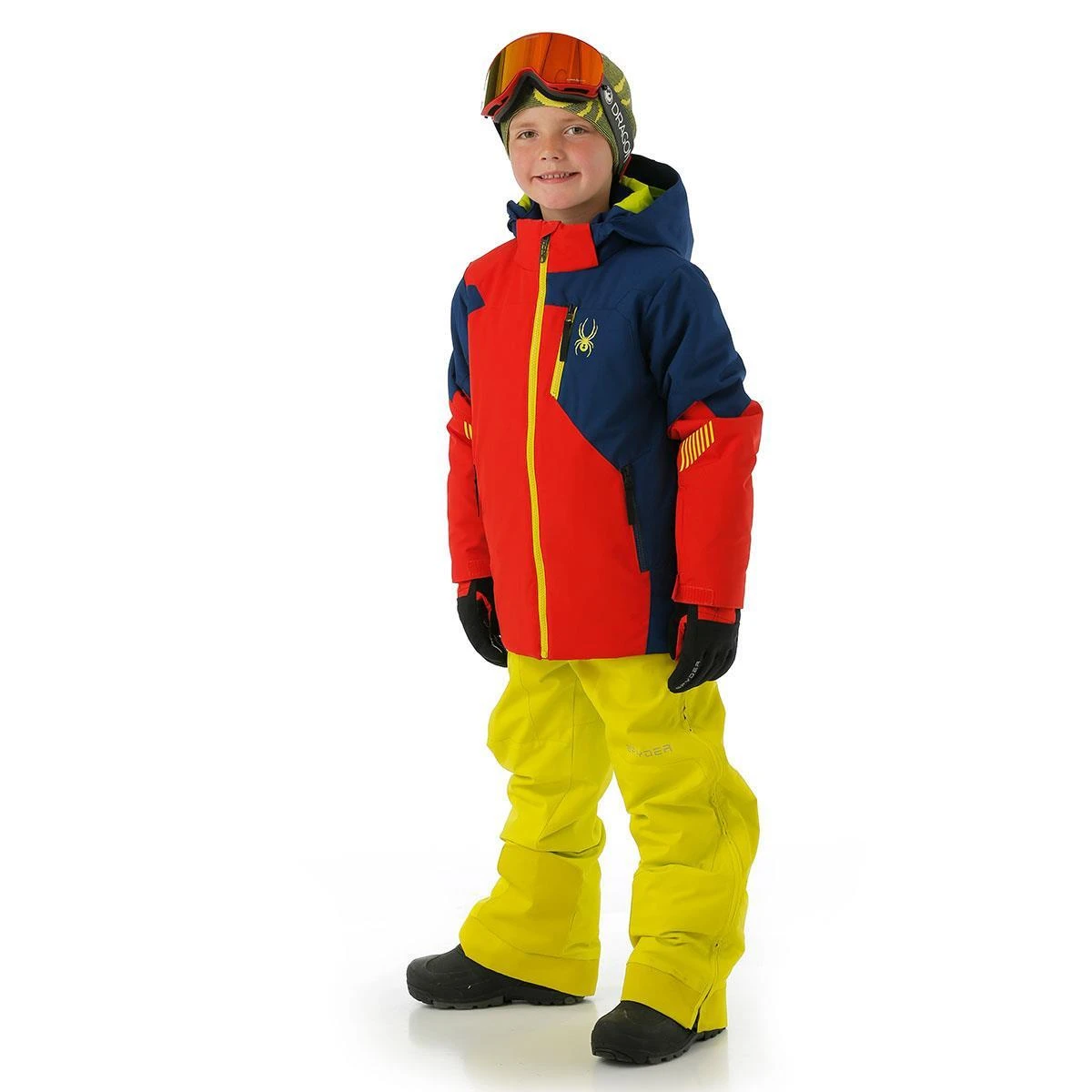 Boys Leader Jacket Spyder Boys Leader Jacket -Winter Kids Clothing Store fw23 spyder boysleaderjacket volcanoabyss model3