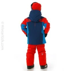 Spyder Boys Mini Leader Jacket -Winter Kids Clothing Store fw23 spyder boysminileaderjacket abyss model3