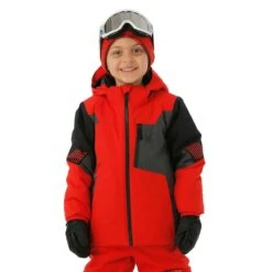 Spyder Boys Mini Leader Jacket -Winter Kids Clothing Store fw23 spyder boysminileaderjacket volcano model1