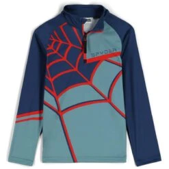 Spyder Boys Web Zip T-Neck 6 Spyder Boys Web Zip T-Neck -Winter Kids Clothing Store fw23 spyder boyswebziptneck tundra 1