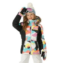 Spyder Girls Zadie Synthetic Down Jacket -Winter Kids Clothing Store fw23 spyder girlsatlassyntheticdownjacket landscapemulti model1