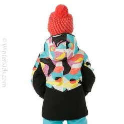 Spyder Girls Conquer Jacket -Winter Kids Clothing Store fw23 spyder girlsconquerjacket landscapemulti model4