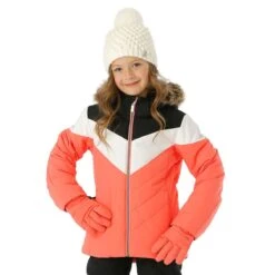 Spyder Girls Lola Jacket -Winter Kids Clothing Store fw23 spyder girlslolajacket tropic model1