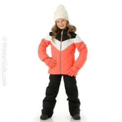 Spyder Girls Lola Jacket -Winter Kids Clothing Store fw23 spyder girlslolajacket tropic model2