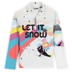 Spyder Girls Surface Zip T-Neck 19 Spyder Girls Surface Zip T-Neck -Winter Kids Clothing Store fw23 spyder girlssurfaceziptneck white 1