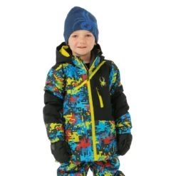 Spyder Toddler Boys Challenger Jacket -Winter Kids Clothing Store fw23 spyder toddlerboyschallengerjacket digibug model1