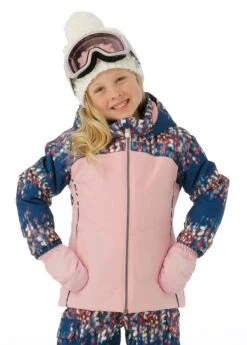 Spyder Toddler Girls Conquer Jacket -Winter Kids Clothing Store fw23 spyder toddlergirlsconquerjacket nitesglow model1