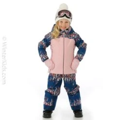 Spyder Toddler Girls Conquer Jacket -Winter Kids Clothing Store fw23 spyder toddlergirlsconquerjacket nitesglow model2