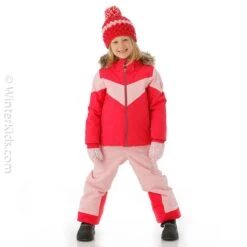 Spyder Toddler Girls Lola Jacket -Winter Kids Clothing Store fw23 spyder toddlergirlslolajacket cerise model2