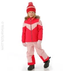 Spyder Toddler Girls Lola Jacket -Winter Kids Clothing Store fw23 spyder toddlergirlslolajacket cerise model3