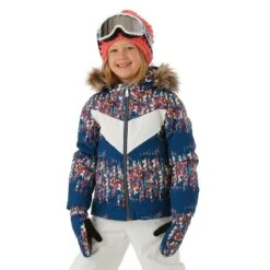 Spyder Toddler Girls Lola Jacket -Winter Kids Clothing Store fw23 spyder toddlergirlslolajacket nitesglow model1