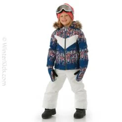 Spyder Toddler Girls Lola Jacket -Winter Kids Clothing Store fw23 spyder toddlergirlslolajacket nitesglow model2