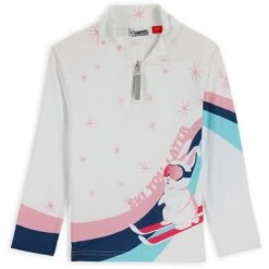 Spyder Toddler Girls Reflect Zip T-Neck -Winter Kids Clothing Store fw23 spyder toddlergirlsreflectziptneck white 1