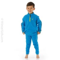 Spyder Toddler Speed Fleece Zip T-Neck -Winter Kids Clothing Store fw23 spyder toddlerspeedfleeceziptneck collegiate model2