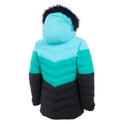 Girls Nola Jacket -Winter Kids Clothing Store fw23 sunice girlsnolajacket aquatropicalgreenblack 2