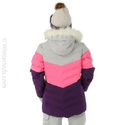 Girls Nola Jacket -Winter Kids Clothing Store fw23 sunice girlsnolajacket oysterneonpinkamethyst model3