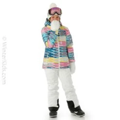 Girls Zara Jacket 2 Girls Zara Jacket -Winter Kids Clothing Store fw23 sunice girlszarajacket brickprint model3