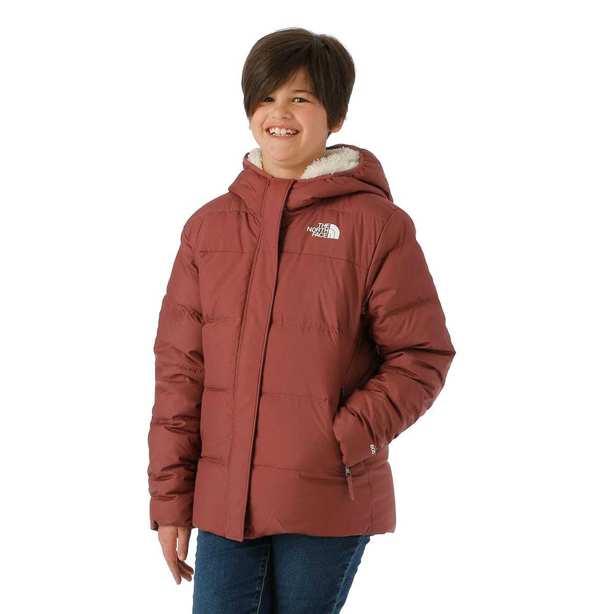 Girls North Down Fleece-Lined Parka The North Face Girls North Down Fleece-Lined Parka -Winter Kids Clothing Store fw23 tnf girlsnorthdownfleecelinedparka wildginger model1