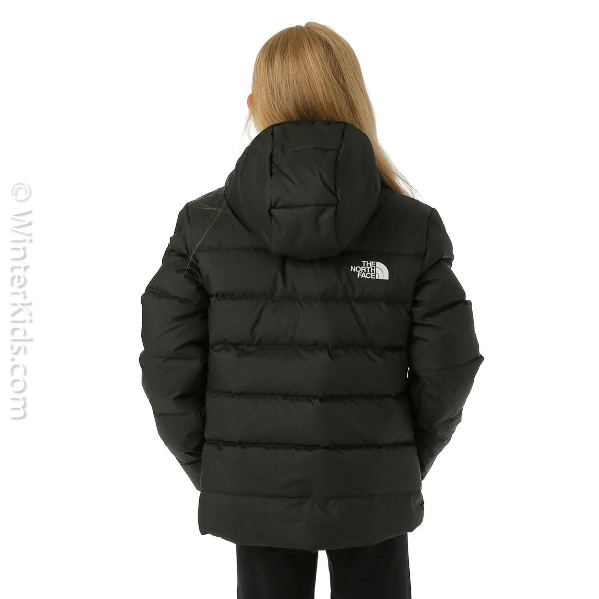 Girls Reversible North Down Hooded Jacket The North Face Girls Reversible North Down Hooded Jacket -Winter Kids Clothing Store fw23 tnf reversiblenorthdownhoodedjacket black model3