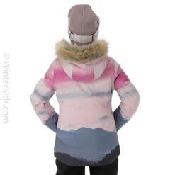 Under Armour Girls Printed Laila Jacket -Winter Kids Clothing Store fw23 underarmour girlsprintedlailajacket aurorapurple model3