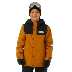 Volcom Boys Stone .91 Ins Jacket -Winter Kids Clothing Store fw23 volcom boysstone.91insjacket caramel model1