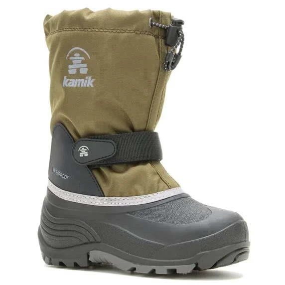 Junior Waterbug 5 Snow Boots Kamik Junior Waterbug 5 Snow Boots -Winter Kids Clothing Store kam0 nk4771 dark olive 1