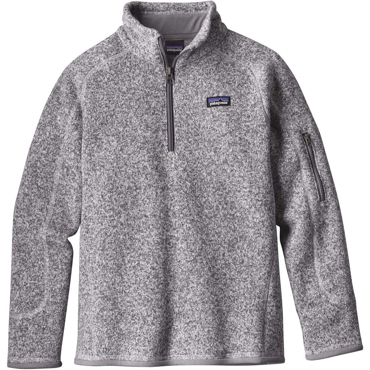 Patagonia Girl's Better Sweater 1/4 Zip -Winter Kids Clothing Store patagonia better sweater quarter zip girls birch white