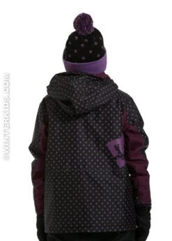 DC SHOES F11 Girls Servo Jacket (Black/Orchid/Purple Dot) -Winter Kids Clothing Store servoblackorchidpurpledotbackview12