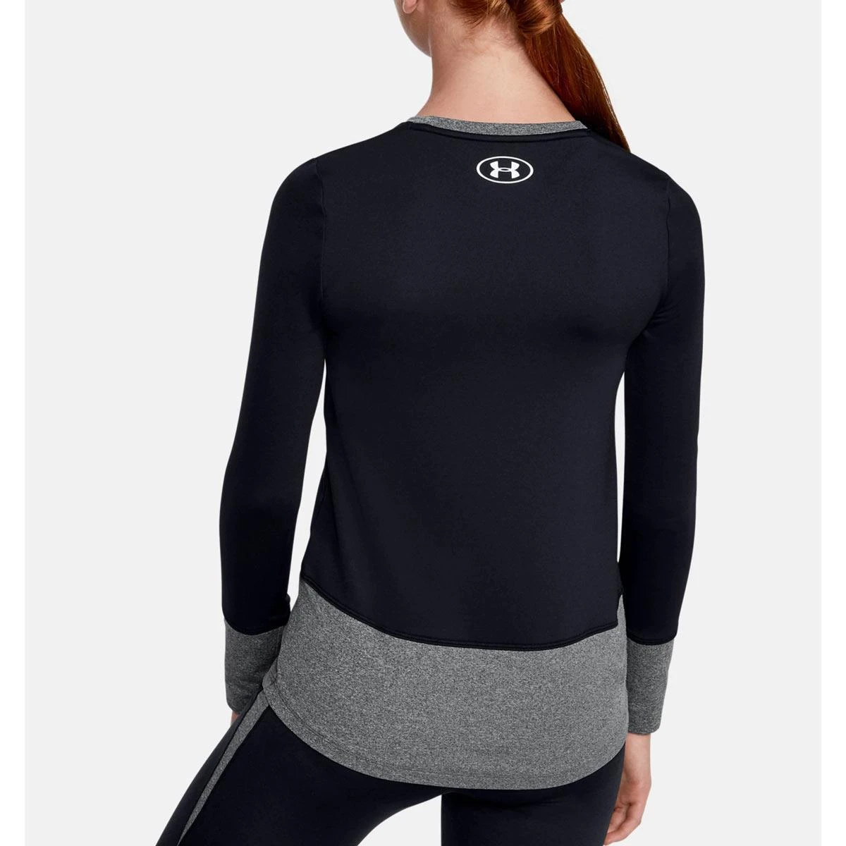 Girl's ColdGear Long Sleeve Crew Under Armour Girl's ColdGear Long Sleeve Crew -Winter Kids Clothing Store und 1344888 blk wh 2