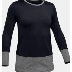Under Armour Girl's ColdGear Long Sleeve Crew 2 Under Armour Girl's ColdGear Long Sleeve Crew -Winter Kids Clothing Store und 1344888 blk wh 3