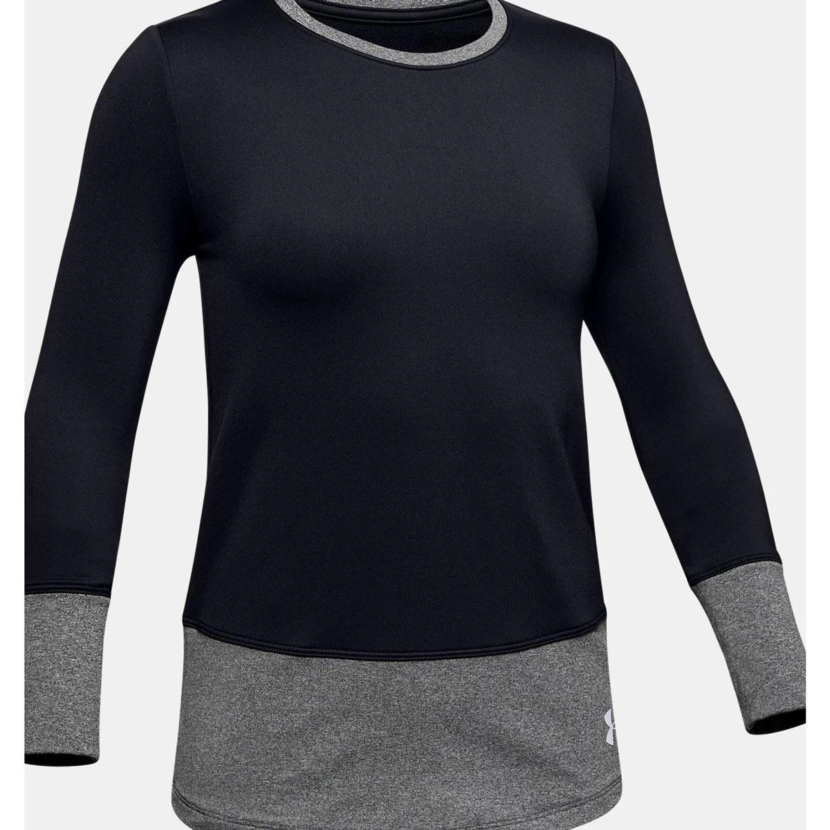 Girl's ColdGear Long Sleeve Crew Under Armour Girl's ColdGear Long Sleeve Crew -Winter Kids Clothing Store und 1344888 blk wh 3