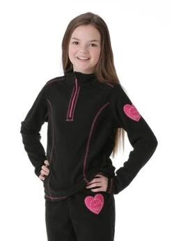 Zemu Apparel Junior Girls 1/4 Zip Fleece Top